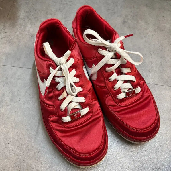[BUNJANG] Nike Air Force 1 Low Satin Red Sneakers - Size 240 / 240 나이키 에어포스 1 로우 새틴 레드 스니커즈