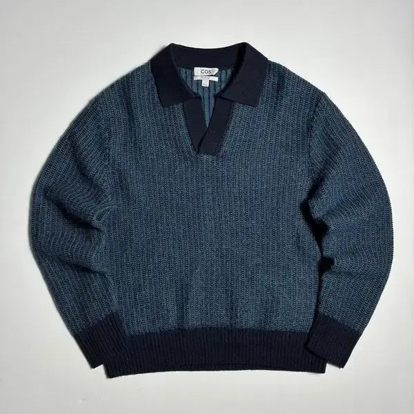 [BUNJANG] COS Regular Fit Open Collar Knit Polo Sweater / 코스 COS 레귤러핏 오픈 카라 니트 폴로 스웨터 ON1034
