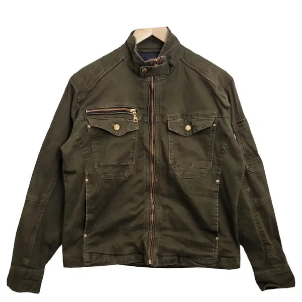 [BUNJANG] GERIDE Men's Cotton Safari Jacket Khaki [L] / GERIDE 워크웨어 남성 코튼 사파리 자켓 [L]