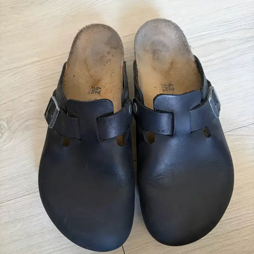[BUNJANG] Birkenstock Boston Oiled Leather Black Size 42 Regular / 버켄스탁 보스턴 오일드 레더 블랙 42 레귤러