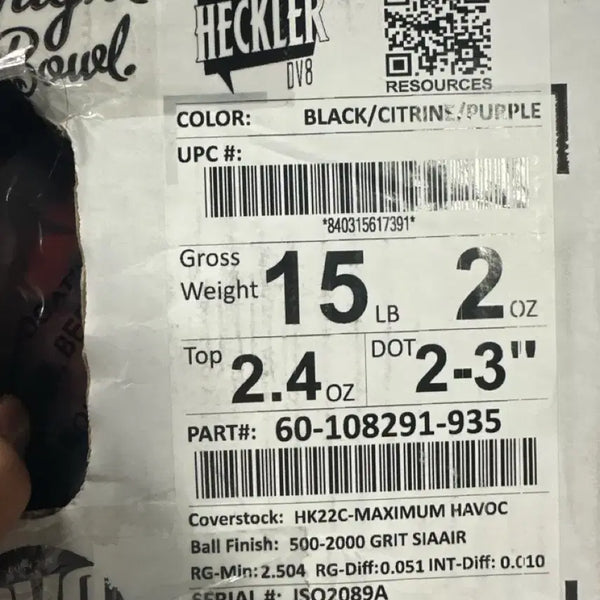 [BUNJANG] Heckler DV8 15lb 2oz Bowling Ball / 헤클러