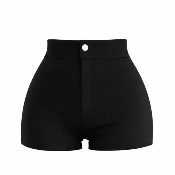 [BUNJANG] High-Waisted Black Skinny Shorts / 에이블리 지그재그 하이웨스트 딱붙 기본 블랙 숏팬츠 반바지