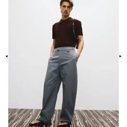 [BUNJANG] Recto Curved Pants (M/S Exchange) / 렉토 커브드 블루 팬츠