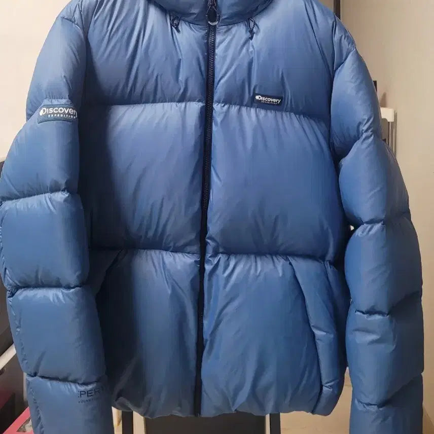 [BUNJANG] Discovery Goose Puffer Padding Jacket Blue / 디스커버리 구스 푸퍼 패딩 블루