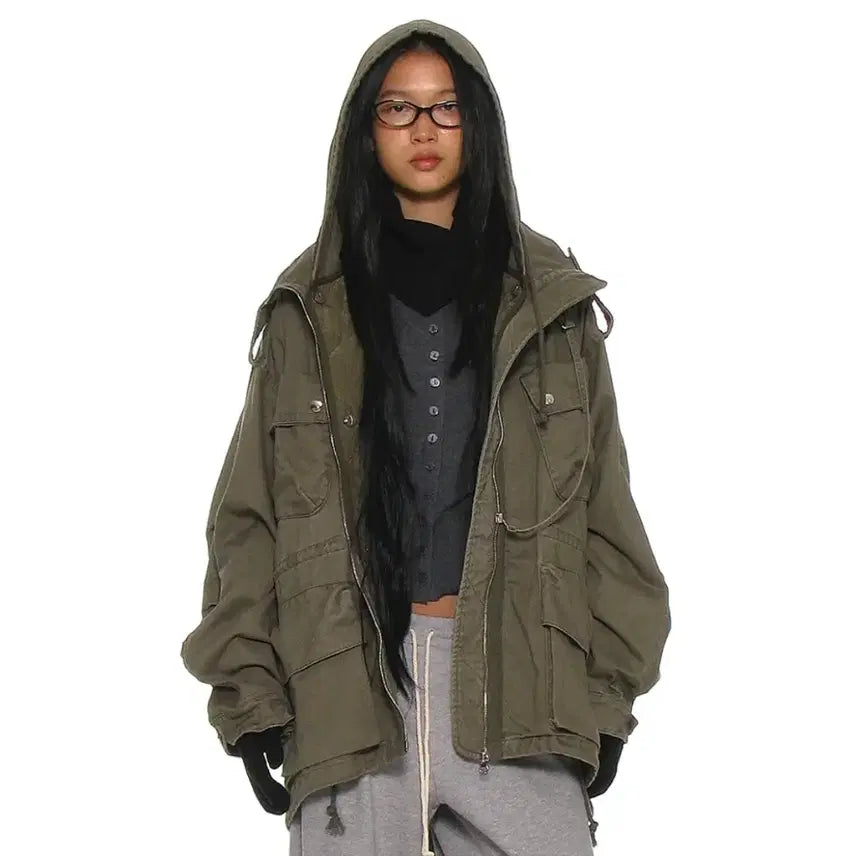 [BUNJANG] Partimento Women Washed M65 Field Jacket Khaki / 파르티멘토 우먼 워시드 M65 필드자켓 카키