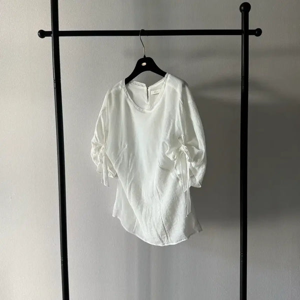 [BUNJANG] J.J Ggot White Ribbon Blouse / jj지고트 화이트 리본 블라우스