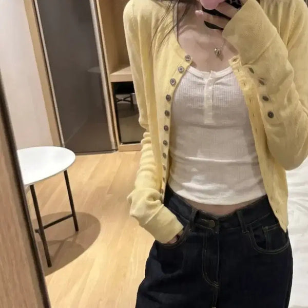 [BUNJANG] Roz&Co Mose Cardigan Yellow / (새상품) 로지앤코 모세가디건