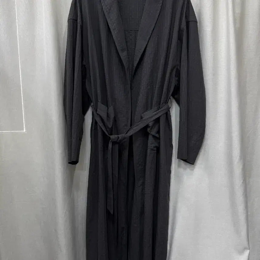 [BUNJANG] ETHOS Dark Grey Embossed Robe Gown Coat / 에토스 ETHOS 로브 / 롱 가운 코트