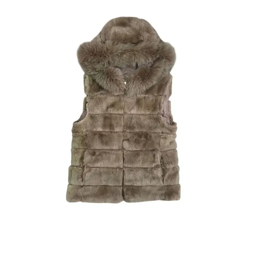 [BUNJANG] LBL Saga Fur Hooded Vest (Rabbit & Fox Design) / LBL 사가 퍼 토끼 여우 후드 조끼