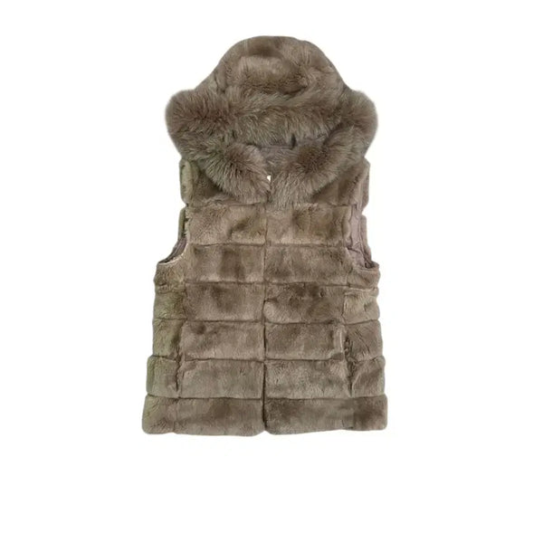 [BUNJANG] LBL Saga Fur Hooded Vest (Rabbit & Fox Design) / LBL 사가 퍼 토끼 여우 후드 조끼