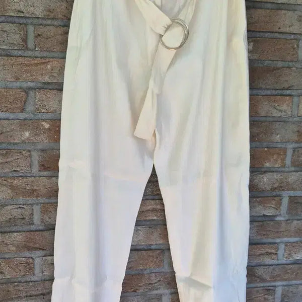 [BUNJANG] SJSJ Wide Pants Ivory Belt Detail / SJSJ 더한섬닷컴  와이드 팬츠 64-94