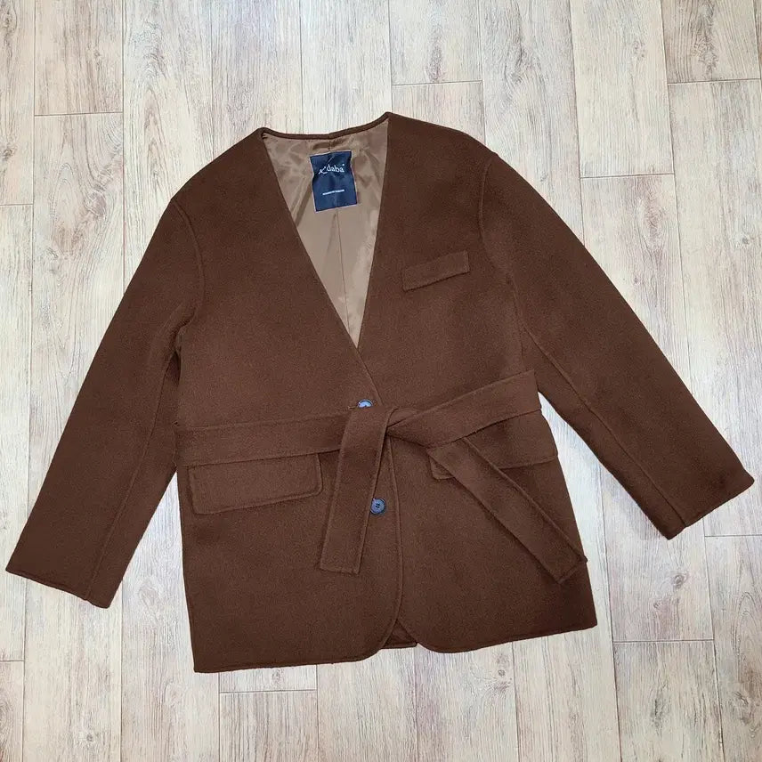 [BUNJANG] DABAGIRL Notched Lapel Belted Coat Free Size / 다바걸(DABAGIRL) 노카라 벨티드코트 프리사이즈