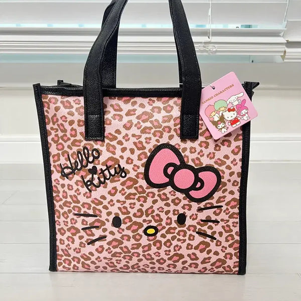 [BUNJANG] Hello Kitty Leopard Print Square Tote Bag / 헬로키티 호피 스퀘어 토트백 새상품