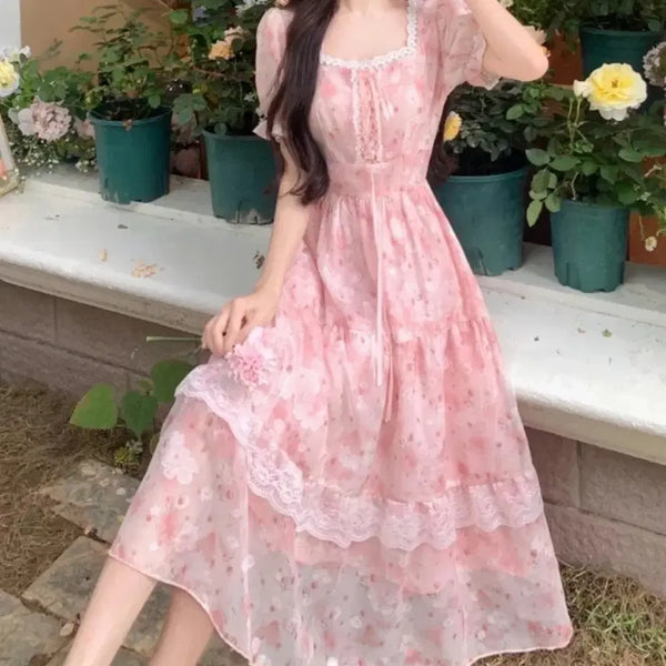 [BUNJANG] Pink Dress - See-Through Shoulder, Sheer / 여신룩 핑크원피스
