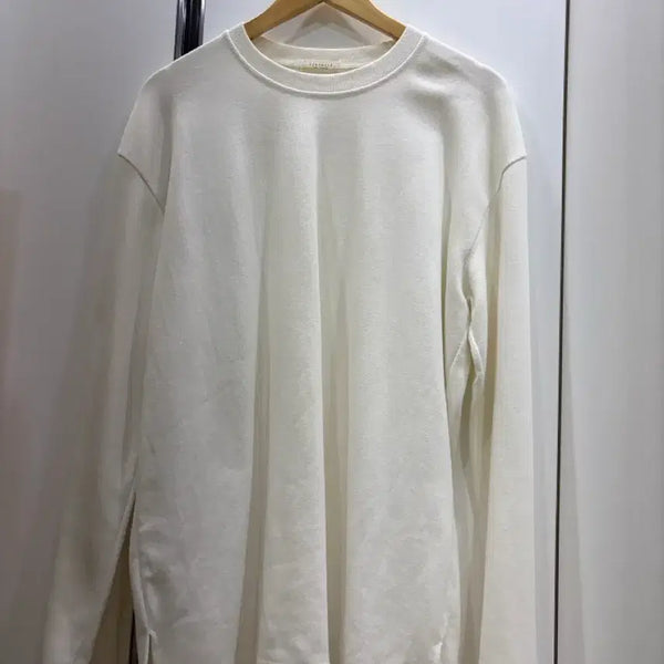 [BUNJANG] White Plain Long Sleeve T-Shirt - Size L / 흰색 무지 슬리브
