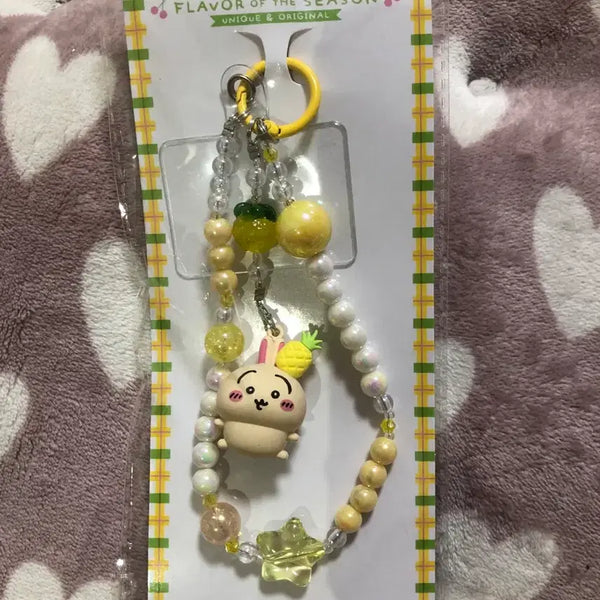[BUNJANG] Chikawa Usagi Pineapple Strap Keychain / 치이카와 미니소 우사기 파인애플 스트랩 키링 폰꾸 콩눈