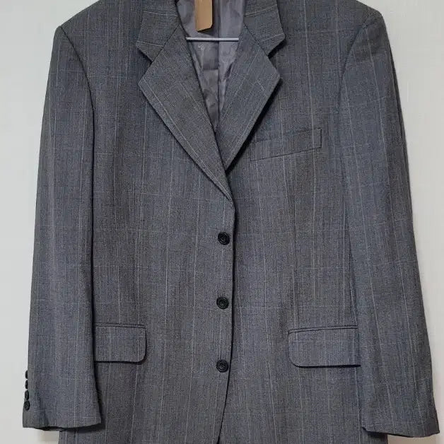 [BUNJANG] Daks Grey Pinstripe Wool Suit Jacket 105 / [DASK] 닥스 정장 자켓 그레이 핀스트라이프 105 사이즈