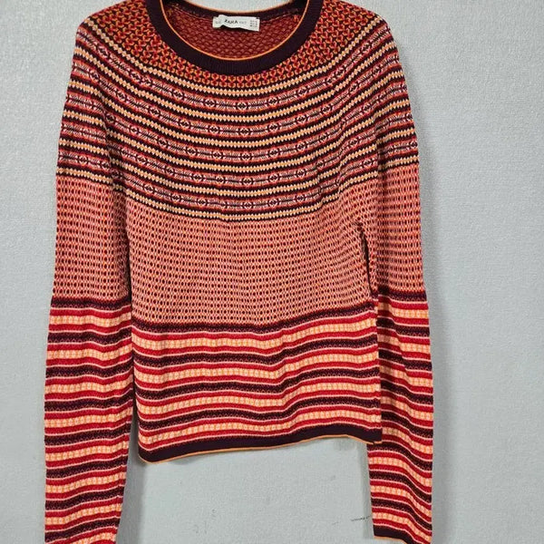 [BUNJANG] Zara Rayon Pattern Knit Top S / 자라 레이온 패턴 니트티 S