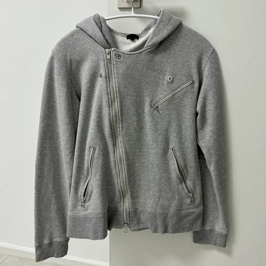 [BUNJANG] Diagonal Hooded Zip-Up / 사선 후드집업