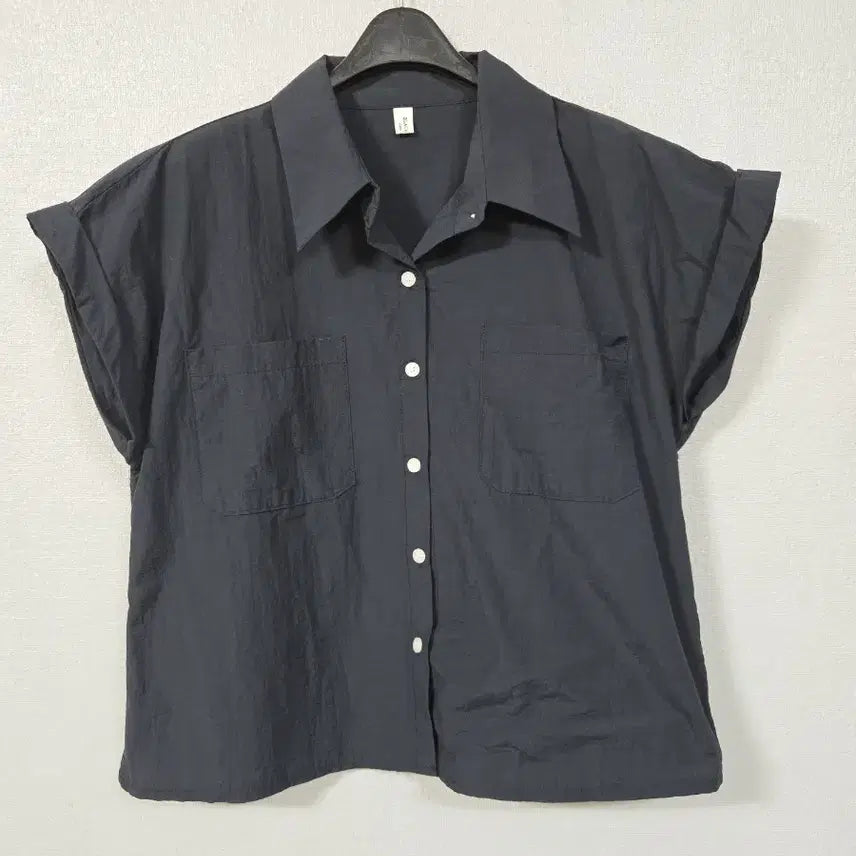 [BUNJANG] Black Label Cropped Navy Blouse / 블랙라벨 크롭 네이비 블라우스 66