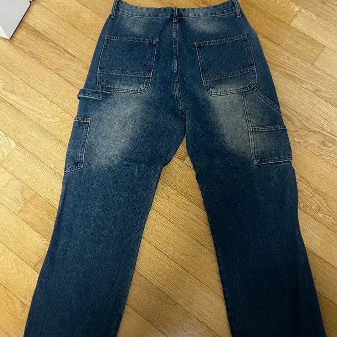 [BUNJANG] Vintage Wash Cargo Denim Jeans / 청바지