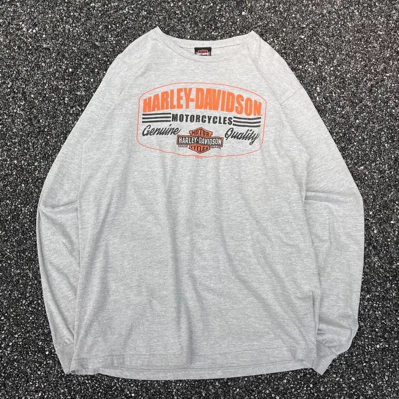 [BUNJANG] Harley-Davidson Printing Long Sleeve T-Shirt / 할리데이비슨 프린팅 롱슬리브 s12418