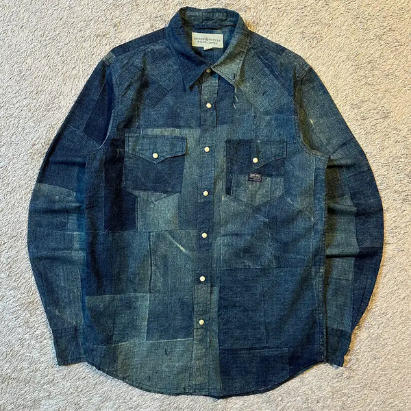 [BUNJANG] Denim & Supply Ralph Lauren Patchwork Pattern Western Shirt / [S] 데님앤서플라이 랄프로렌 패치워크 패턴 웨스턴 셔츠
