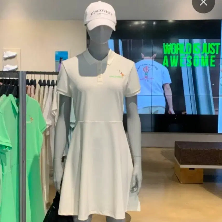 [BUNJANG] Discovery Expedition Pique Dress Ivory / 디스커버리익스페디션 피케원피스 아이보리90사이즈55