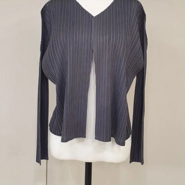 [BUNJANG] Pleated Cardigan Grey / 플리츠 가디건 그레이