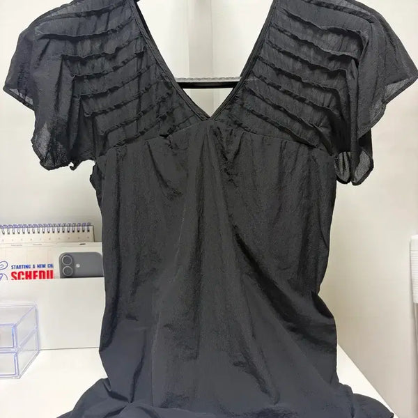 [BUNJANG] Massimo Dutti Black Frill Blouse XS / 마시모두띠 블랙 프릴 블라우스 XS