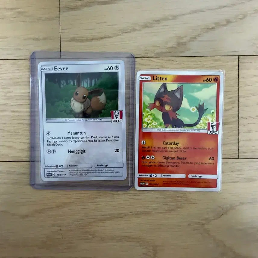 [BUNJANG] North American Pokemon Card KFC Eevee & Litten / 택포3.5) 북미 포켓몬카드 kfc 이브이, 냐오불 판매합니다