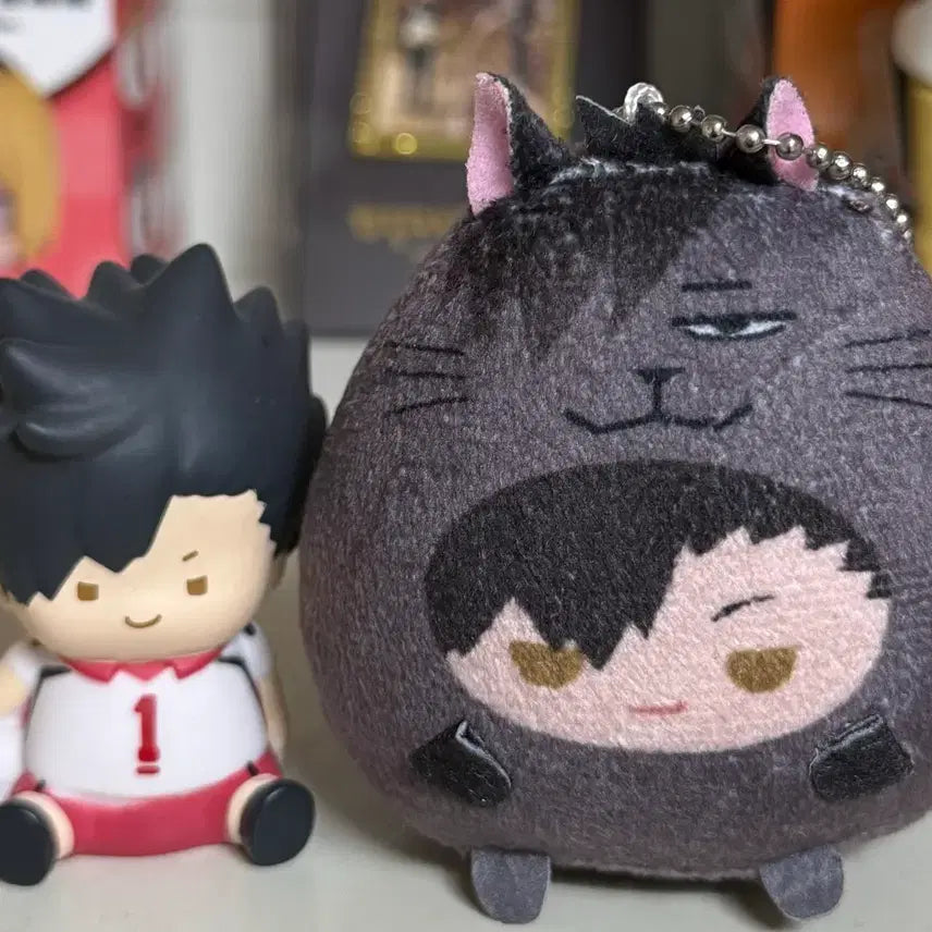 [BUNJANG] Haikyuu!! Kuroo Chibi Chibi Figure + Kuroo Cat Plush / 하이큐 쿠로오 챠비챠비 피규어+쿠로오 테노린즈 인형