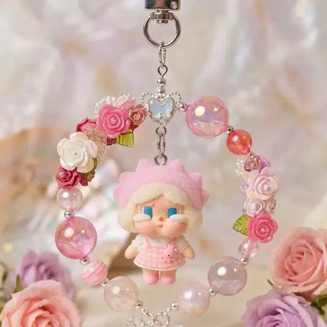 [BUNJANG] Handmade Beaded Keychain with Cute Character / 울보키링