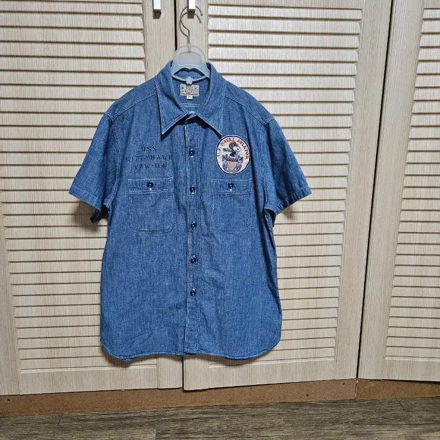 [BUNJANG] Buzz Rickson Denim Shirt Patch Detail / 버즈릭슨 데님 셔츠