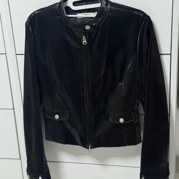 [BUNJANG] Curity Glossy Leather Jacket / 유광 레더 자켓/ 에나멜