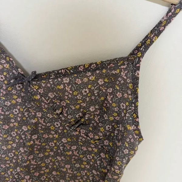 [BUNJANG] Japanese Vintage Flower Sleeveless Top / 일본 빈티지 플라워 슬리브리스