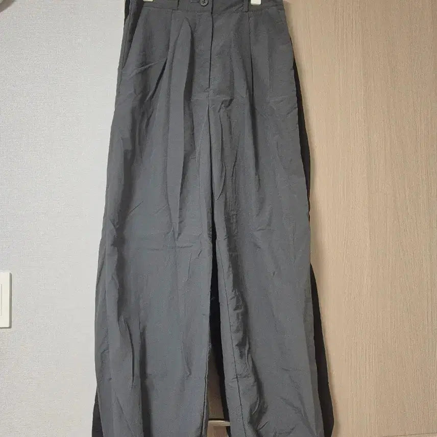 [BUNJANG] Charcoal/Black Wide-Leg Pants Bundle Set / 차콜/블랙   와이드 팬츠 2개 일괄 스트링 조절