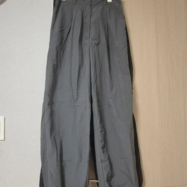 [BUNJANG] Charcoal/Black Wide-Leg Pants Bundle Set / 차콜/블랙   와이드 팬츠 2개 일괄 스트링 조절