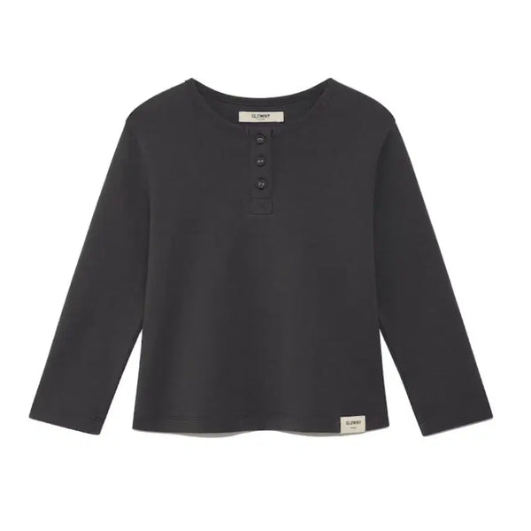 [BUNJANG] Glowny Button Fly Tee Charcoal / 글로니 button fly tee