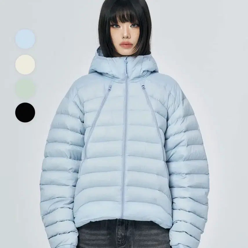 [BUNJANG] SKIZM INDUCING Cloudy Blue Lightweight Padded Jacket M / 스키즘인듀싱 클라우디 블루 경량패딩 M