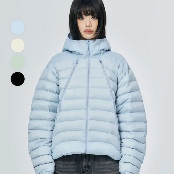 [BUNJANG] SKIZM INDUCING Cloudy Blue Lightweight Padded Jacket M / 스키즘인듀싱 클라우디 블루 경량패딩 M