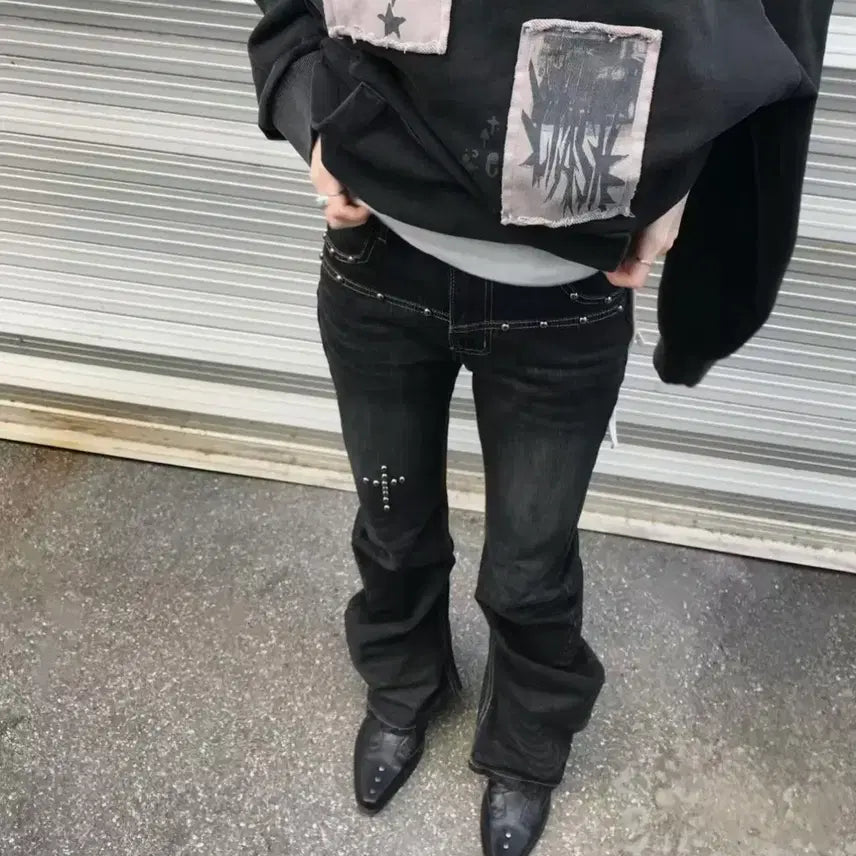 [BUNJANG] River News Silver Cross Bootcut Pants / 리버뉴스 실버크로스 부츠컷 팬츠
