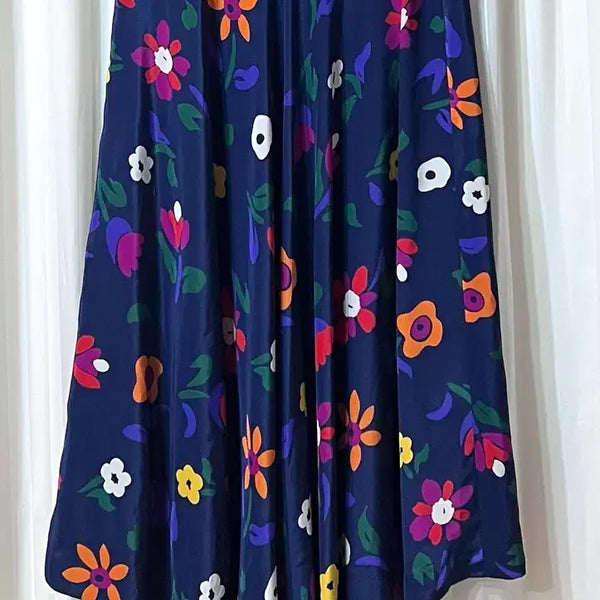 [BUNJANG] Flower Pattern Long Skirt / 플라워 패턴 롱 스커트 55-55반