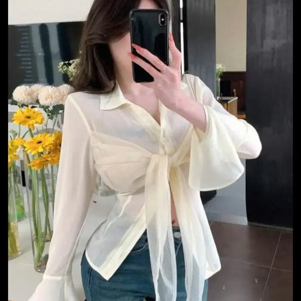 [BUNJANG] Sheer Blouse (M) / 시스루블라우스m