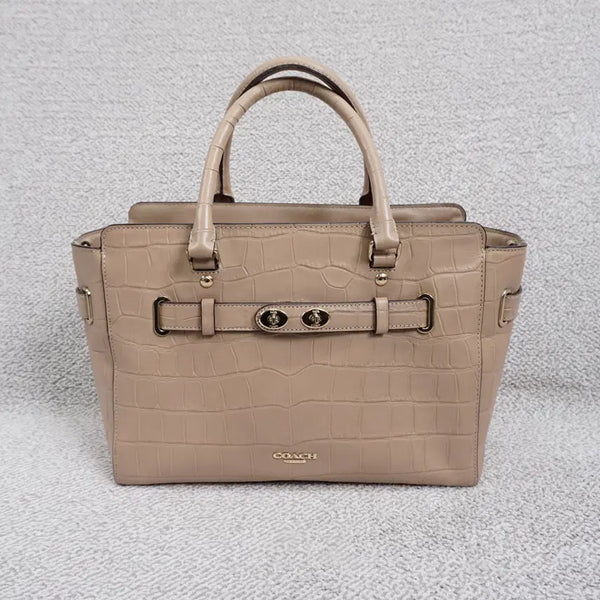 [BUNJANG] Coach Alligator Embossed Leather Satchel Tote Bag / 코치 악어가죽 느낌 소가죽 사첼백 토드백 가방