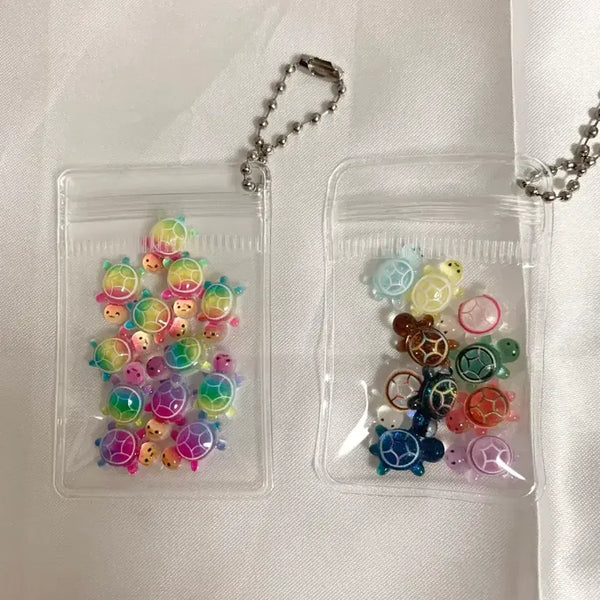 [BUNJANG] Rainbow Lucky Turtle Keychain + Glitter Lucky Turtle Keychain Set / 무지개 행운거북이 키링 + 글리터 행운 거북이 키링 세트