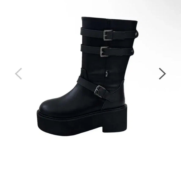 [BUNJANG] AZON Maya Midi Buckle Boots / 애즈온 마야 부츠 미디 버클 부츠 MAYA MIDI BUCKLE BOOTS