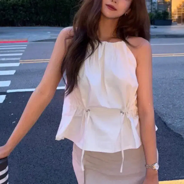 [BUNJANG] ARTID Halterneck Shirring Blouse / 아티드 홀터넥 셔링 블라우스