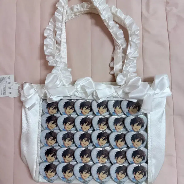 [BUNJANG] Ensemble Stars Hidaka Hokuto 3rd Anniversary White Suit Heart Can Badge Ita Bag / 앙스타 히다카 호쿠토 3주년 백정장 하트캔뱃지 이타백