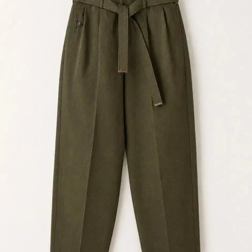 [BUNJANG] Recto Belted Pants Khaki L / 렉토 벨티트 팬츠 카키 L